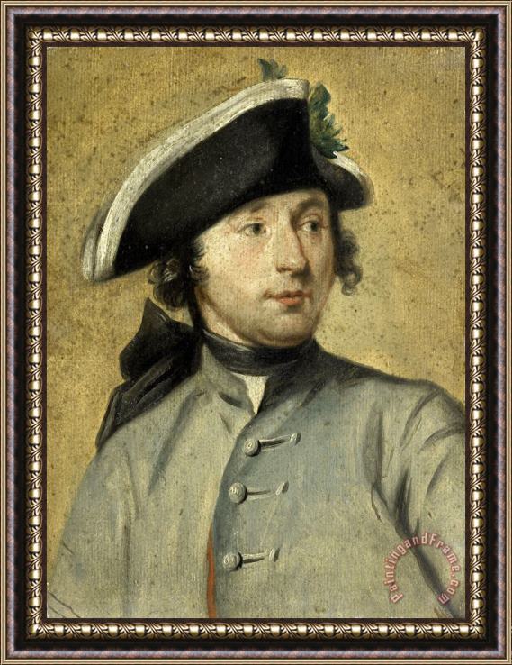 Cornelis Troost Portrait of Ludolf Backhuysen Ii, Painter And Dragoon, Grandson of The Marine Painter Ludolf Backhuysen I Framed Print