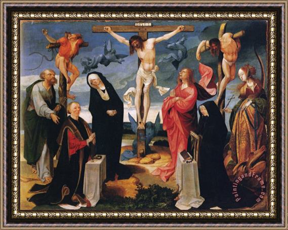 Cornelius Engebrechtsz Crucifixion Framed Painting