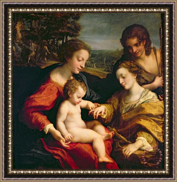 Correggio The Mystic Marriage of St. Catherine of Alexandria Framed Painting