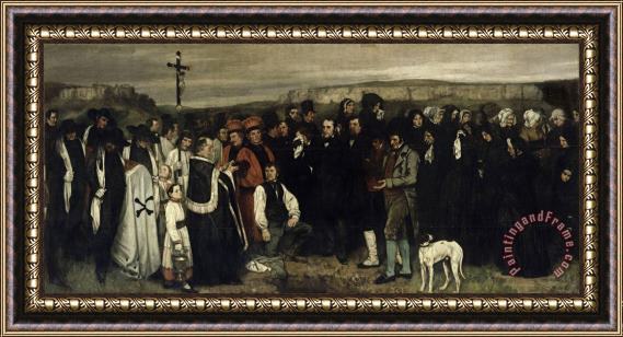 Courbet, Gustave A Burial at Ornans Framed Print
