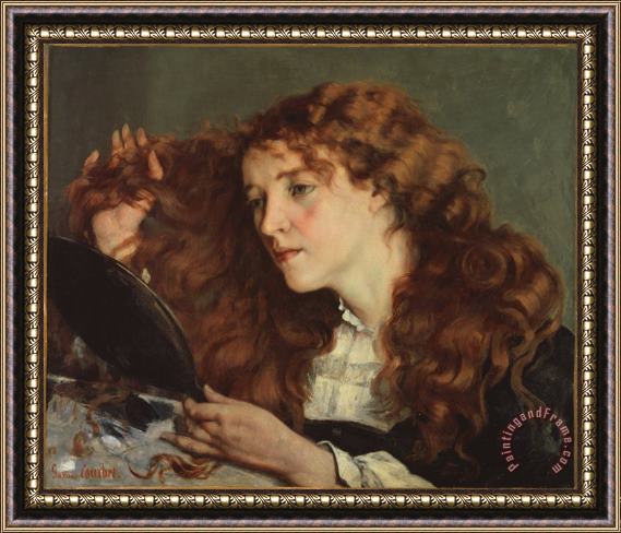 Courbet, Gustave Jo, The Beautiful Irish Girl Framed Painting