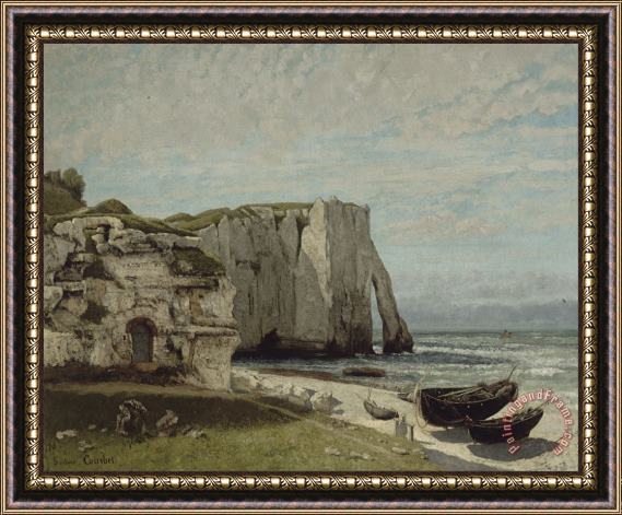 Courbet, Gustave The Etretat Cliffs After The Storm Framed Print