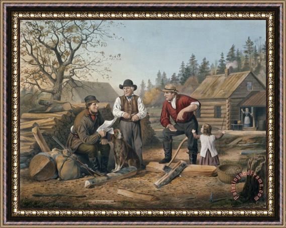 Currier and Ives Arguing the Point Framed Print