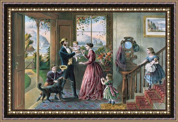 Currier and Ives The Four Seasons of Life Middle Age Framed Print