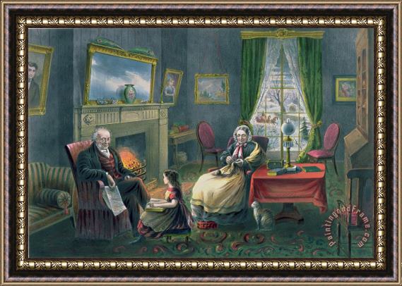Currier and Ives The Four Seasons of Life Old Age Framed Painting