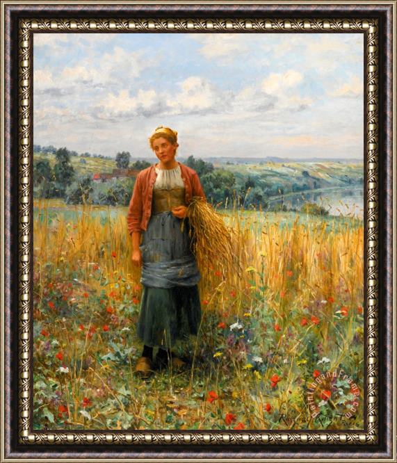 Daniel Ridgway Knight Jeannine Gleaning Framed Painting