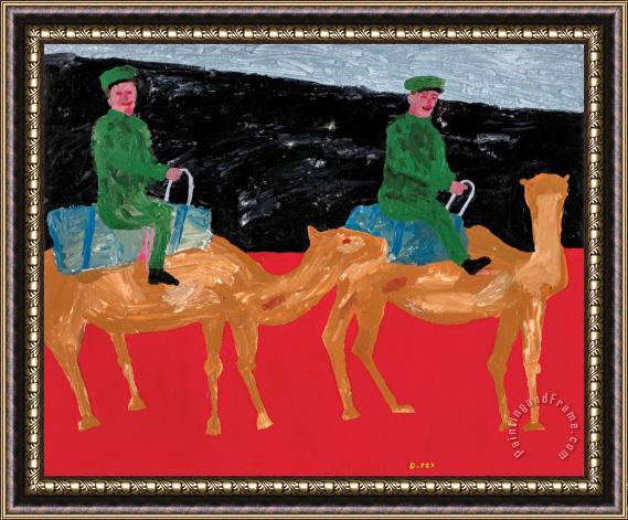 Danny Fox Two Riders with Camels Framed Painting