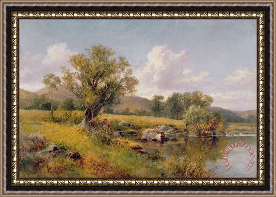 David Bates A River Landscape Framed Print