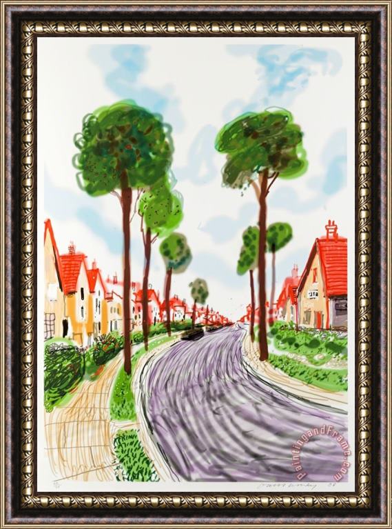 David Hockney Cardigan Road, Bridlington, 2008 Framed Painting