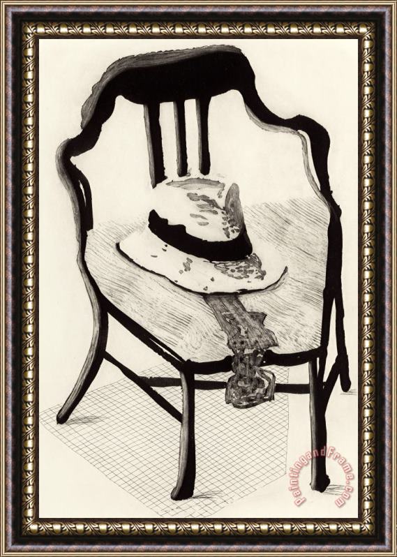 David Hockney Hat on a Chair (from The Geldzahler Portfolio) Framed Painting