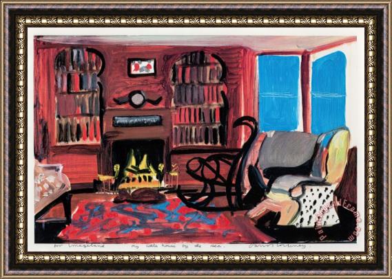 David Hockney My Little House at The Sea, 1989 Framed Print