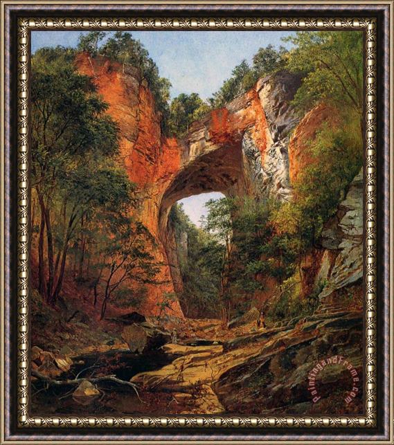 David Johnson A Natural Bridge in Virginia Framed Painting