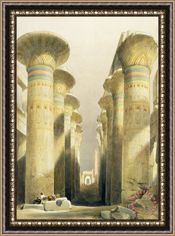 David Roberts Central Avenue Of The Great Hall Of Columns Framed Painting