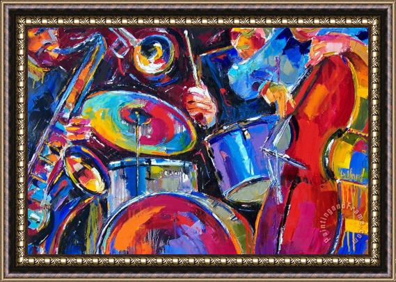 Debra Hurd Drums And Friends Framed Painting