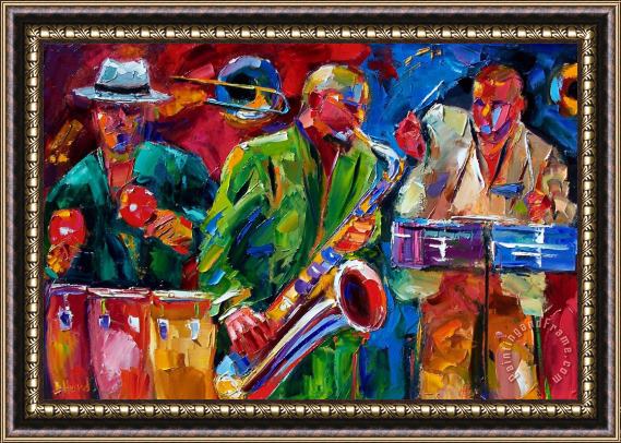 Debra Hurd Hot Cuban Jazz Framed Painting