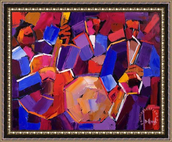 Debra Hurd Jazz Angles two Framed Painting