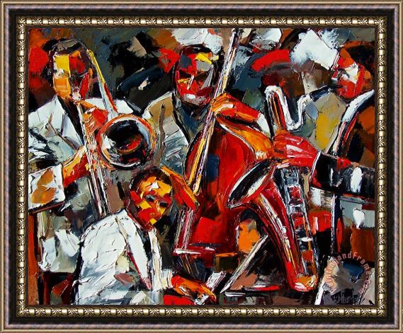 Debra Hurd Jazz Brothers Framed Painting
