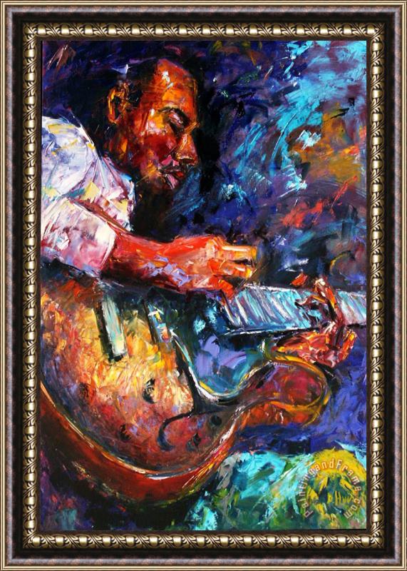 Debra Hurd Jazzy Guitar Framed Painting