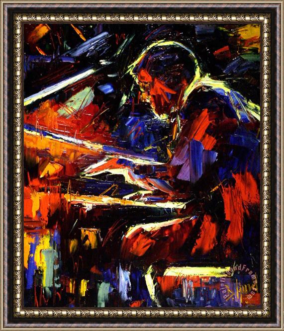 Debra Hurd Piano Man Framed Painting