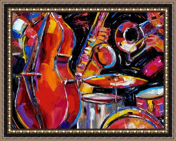 Debra Hurd Red Jazz Framed Painting