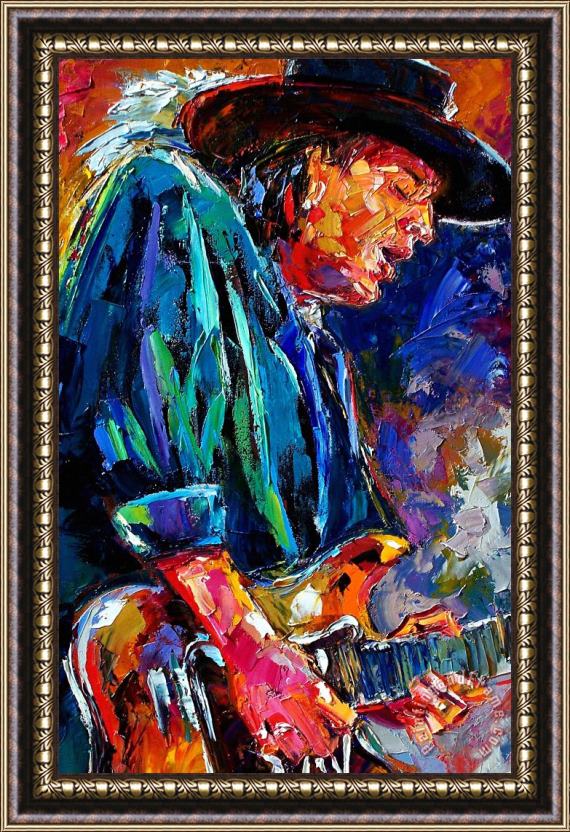 Debra Hurd Stevie Ray Vaughan Framed Painting