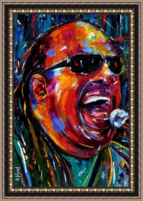 Debra Hurd Stevie Wonder Framed Painting