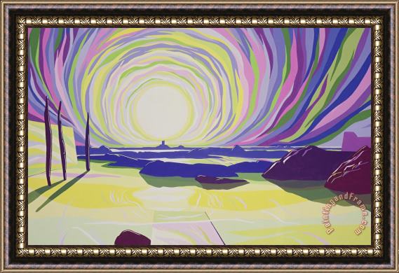 Derek Crow Whirling Sunrise - La Rocque Framed Painting