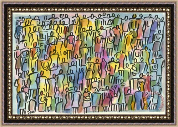 Diana Ong Crowd in Color Framed Painting