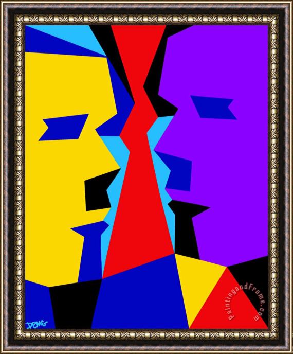 Diana Ong Two Men Framed Painting