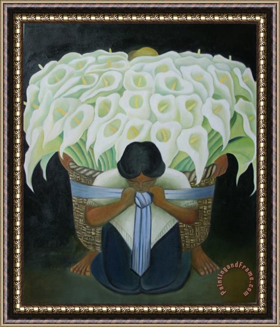 Diego Rivera Flower Seller 2 Framed Painting