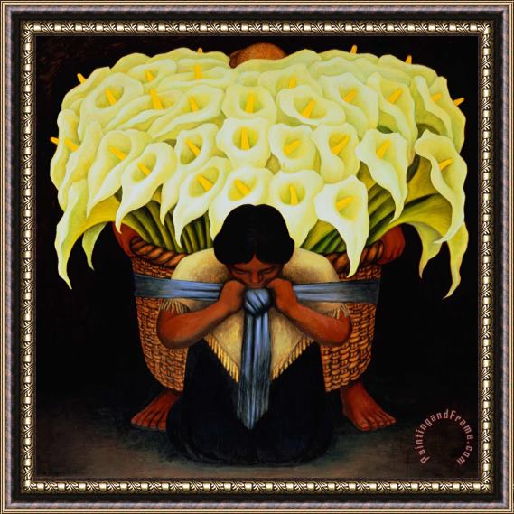 Diego Rivera Flower Seller Framed Print Diego Rivera Flower Seller Framed Print