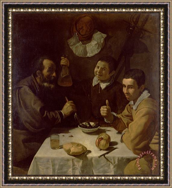 Diego Rodriguez de Silva y Velazquez Luncheon Framed Painting