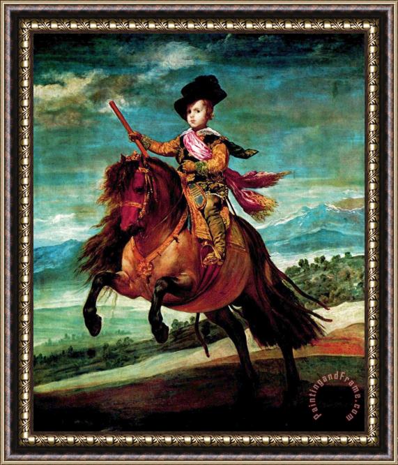 Diego Velazquez Prince Balthasar Carlos on Horseback 1635 Framed Print