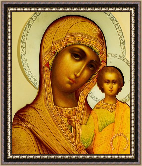 Dmitrii Smirnov Icon Of The Virgin Kazanskaya Framed Painting