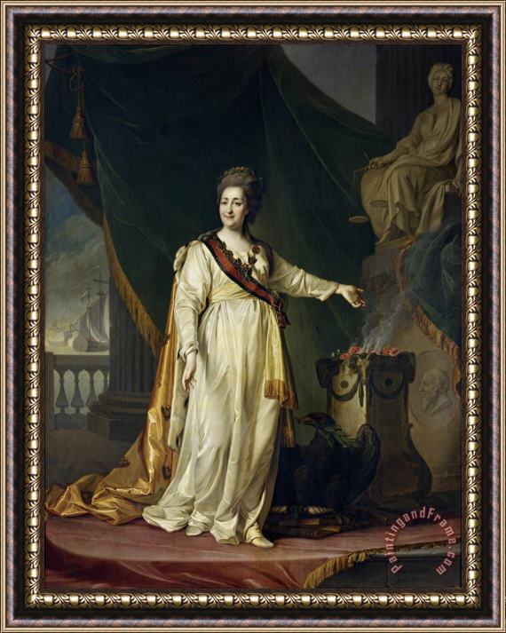 Dmitry Levitsky Portrait of Catherine II The Legislatress in The Temple of The Goddess of Justice Framed Print