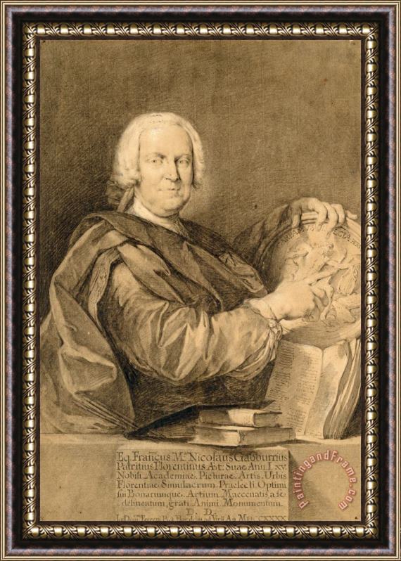 Domenico Ferretti Portrait of Cavaliere Francesco Maria Niccolo Gabburri Framed Painting