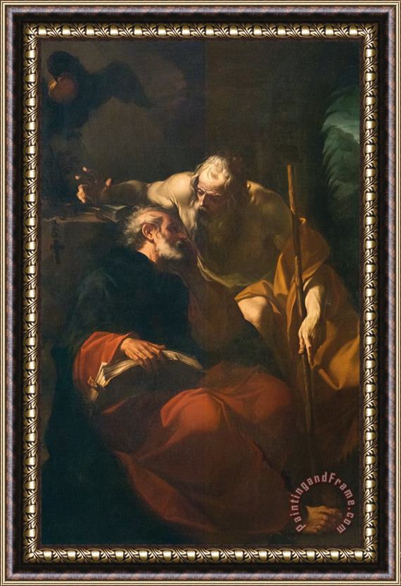 Domenico Maria Viani St. Benedict And A Hermit Framed Print
