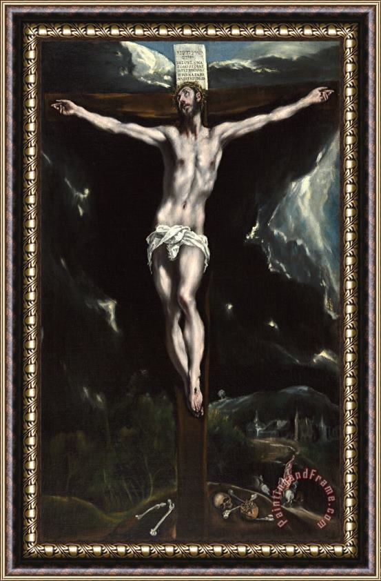 Domenikos Theotokopoulos, El Greco Christ on The Cross Framed Print