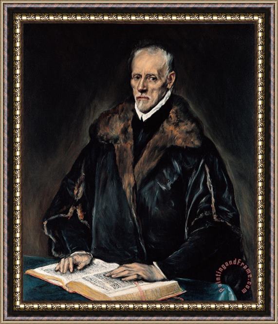 Domenikos Theotokopoulos, El Greco Portrait of Dr. Francisco De Pisa Framed Painting