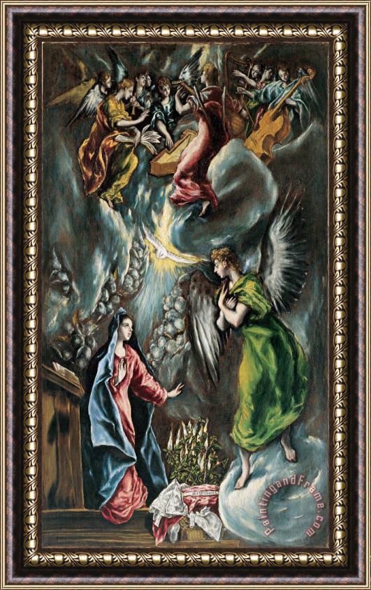 Domenikos Theotokopoulos, El Greco The Annunciation 2 Framed Print