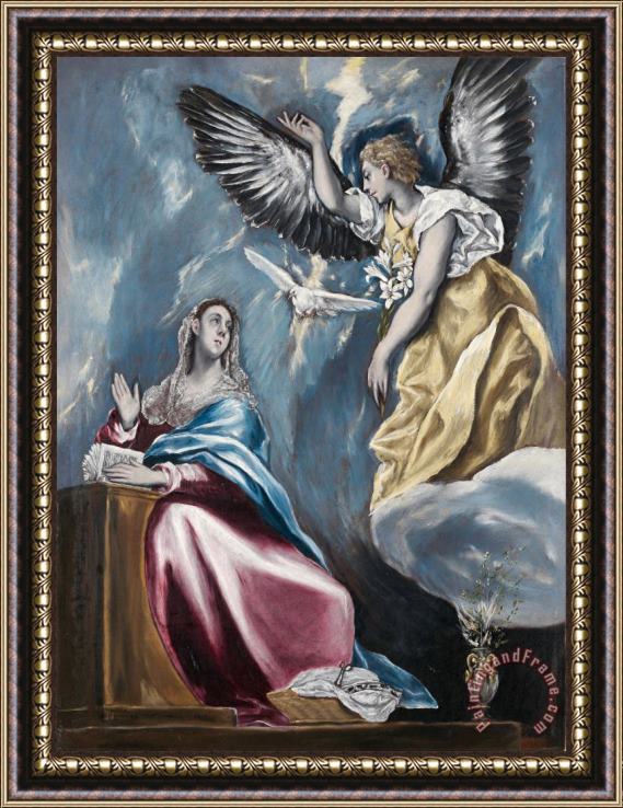 Domenikos Theotokopoulos, El Greco The Annunciation 3 Framed Print