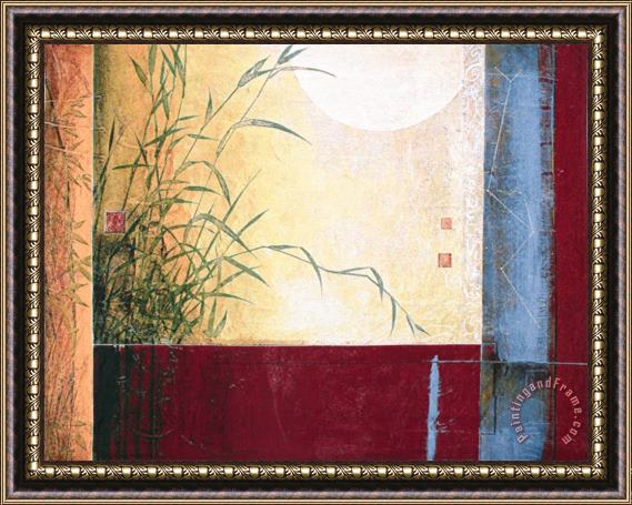 don li leger A Dark Blue Sky with The Small Silver Moon Illuminated Framed Painting