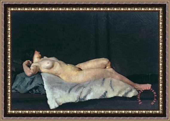 Dora Carrington Female Figure Lying on Her Back Framed Painting