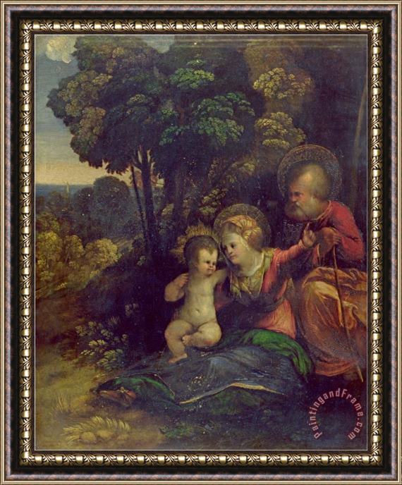Dosso Dossi Rest During The Flight Into Egypt C 1510 12 Framed Print