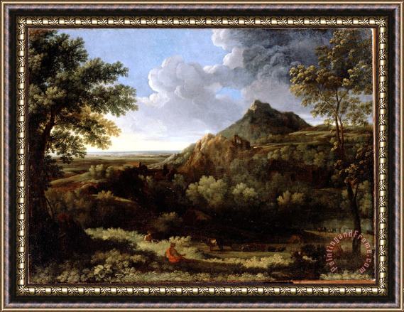 Dughet, Gaspard Landscape in The Roman Campagna Framed Painting