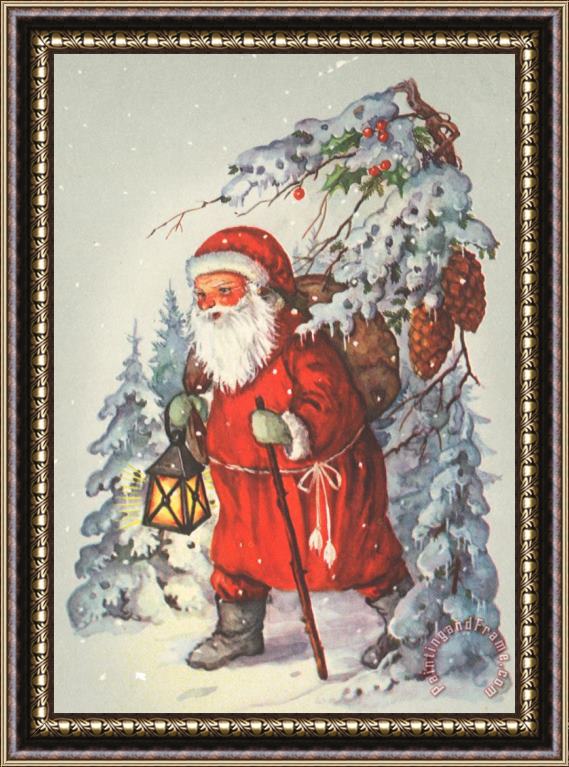 Dutch School Christmas Card Framed Painting
