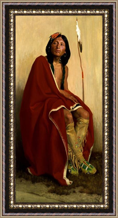 Eanger Irving Couse Elk Foot of The Taos Tribe Framed Painting