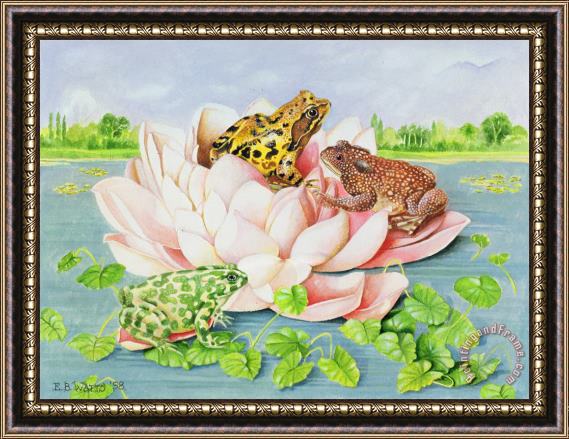 EB Watts Water Lily Framed Painting