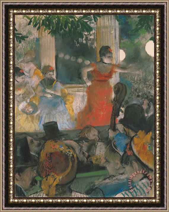 Edgar Degas Cafe Concert at Les Ambassadeurs Framed Painting