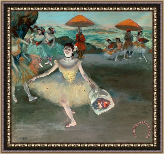 Edgar Degas Dancer with Bouquet Framed Painting